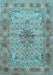 Machine Washable Persian Light Blue Traditional Rug, wshtr1308lblu