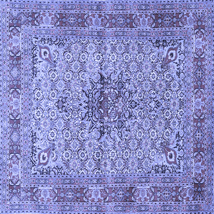Square Machine Washable Persian Blue Traditional Rug, wshtr1308blu