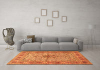 Machine Washable Persian Orange Traditional Rug, wshtr1308org