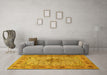 Machine Washable Persian Yellow Traditional Rug in a Living Room, wshtr1308yw