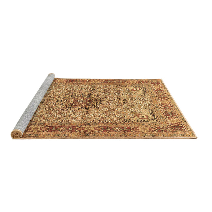 Sideview of Machine Washable Persian Brown Traditional Rug, wshtr1308brn