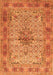 Serging Thickness of Machine Washable Persian Orange Traditional Area Rugs, wshtr1308org