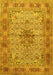 Machine Washable Persian Yellow Traditional Rug, wshtr1308yw