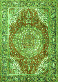 Medallion Green Traditional Rug, tr1309grn