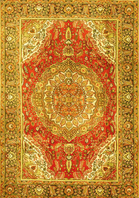 Medallion Yellow Traditional Rug, tr1309yw