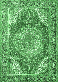 Medallion Emerald Green Traditional Rug, tr1309emgrn