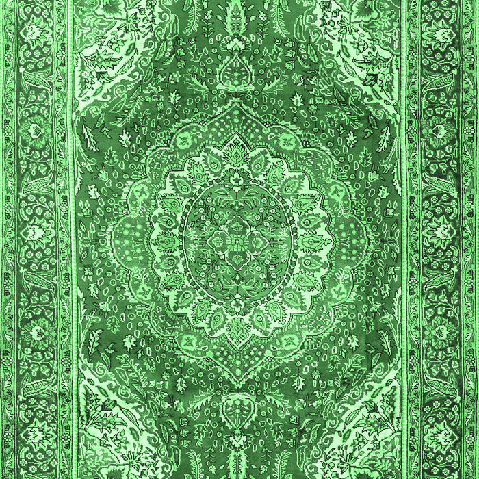 Medallion Emerald Green Traditional Rug, tr1309emgrn