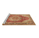 Sideview of Machine Washable Medallion Brown Traditional Rug, wshtr1309brn