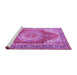 Sideview of Machine Washable Medallion Purple Traditional Area Rugs, wshtr1309pur