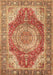 Machine Washable Medallion Brown Traditional Rug, wshtr1309brn