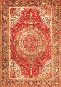 Medallion Orange Traditional Rug, tr1309org