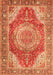 Medallion Orange Traditional Rug, tr1309org