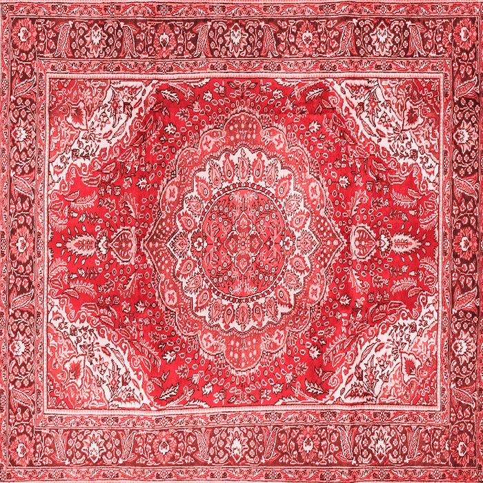 Machine Washable Medallion Red Traditional Rug, wshtr1309red