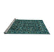 Sideview of Machine Washable Persian Light Blue Traditional Rug, wshtr130lblu