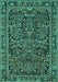 Machine Washable Persian Turquoise Traditional Area Rugs, wshtr130turq