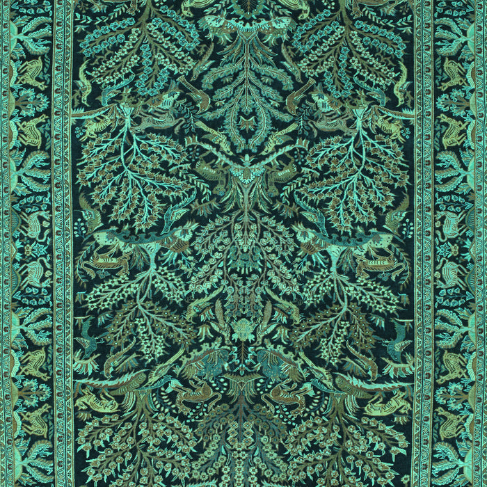 Machine Washable Persian Turquoise Traditional Area Rugs, wshtr130turq