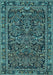 Machine Washable Persian Light Blue Traditional Rug, wshtr130lblu