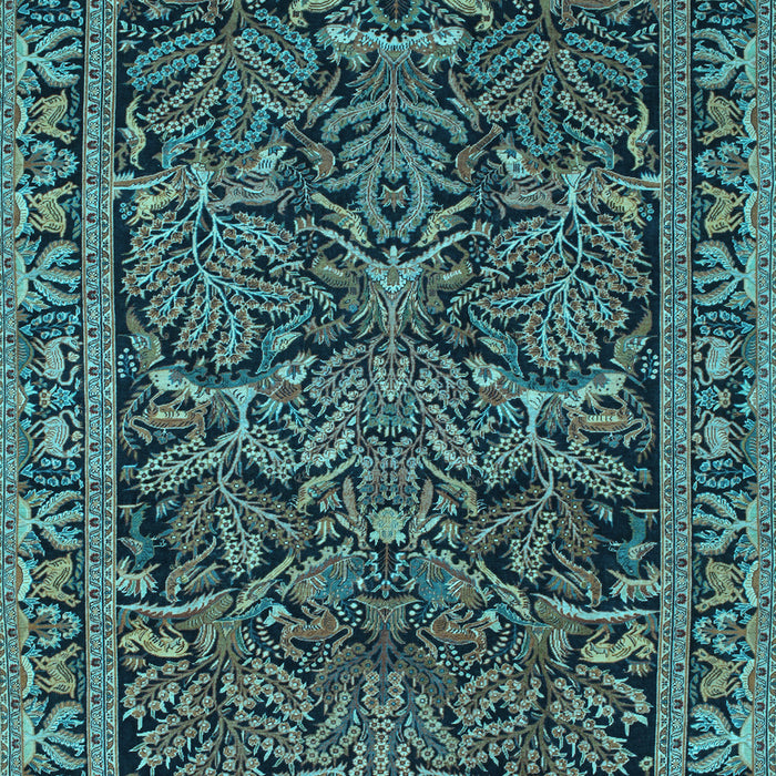 Machine Washable Persian Light Blue Traditional Rug, wshtr130lblu