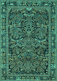 Persian Turquoise Traditional Rug, tr130turq