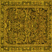 Square Persian Yellow Traditional Rug, tr130yw