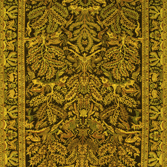 Machine Washable Persian Yellow Traditional Rug, wshtr130yw