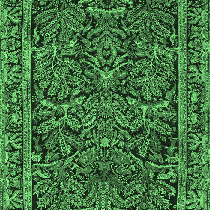 Machine Washable Persian Emerald Green Traditional Area Rugs, wshtr130emgrn