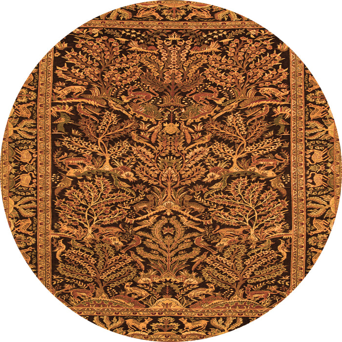 Machine Washable Persian Orange Traditional Area Rugs, wshtr130org