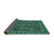 Sideview of Persian Turquoise Traditional Rug, tr130turq