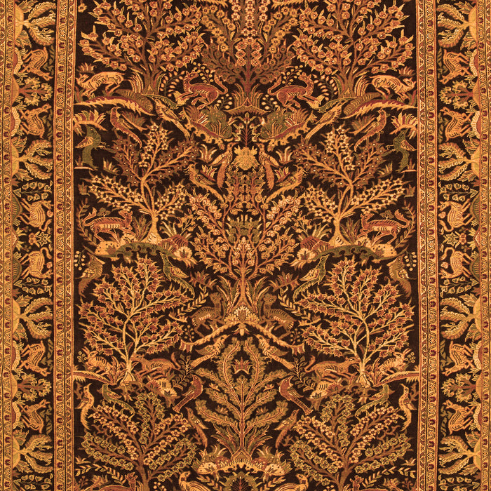 Serging Thickness of Machine Washable Persian Orange Traditional Area Rugs, wshtr130org