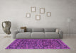 Machine Washable Persian Purple Traditional Area Rugs in a Living Room, wshtr130pur