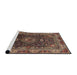 Sideview of Machine Washable Traditional Dark Almond Brown Rug, wshtr131