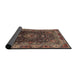 Sideview of Traditional Dark Almond Brown Medallion Rug, tr131