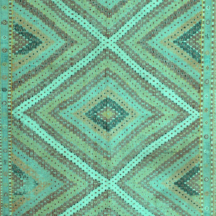 Machine Washable Southwestern Turquoise Country Area Rugs, wshtr1310turq