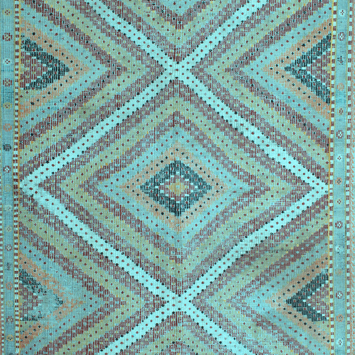 Machine Washable Southwestern Light Blue Country Rug, wshtr1310lblu