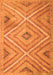 Serging Thickness of Machine Washable Southwestern Orange Country Area Rugs, wshtr1310org