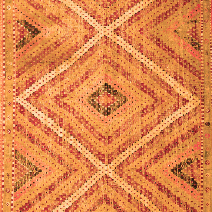 Serging Thickness of Machine Washable Southwestern Orange Country Area Rugs, wshtr1310org