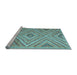 Sideview of Machine Washable Southwestern Light Blue Country Rug, wshtr1310lblu