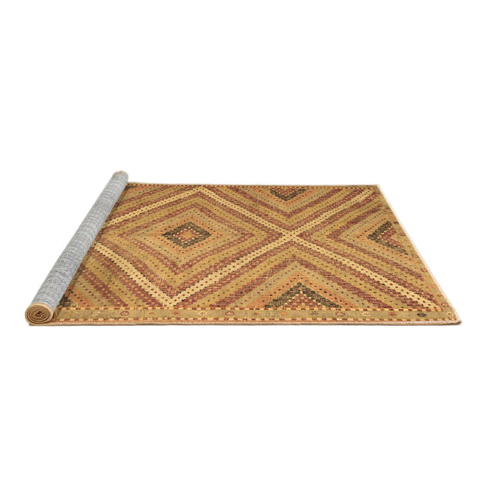 Sideview of Machine Washable Southwestern Brown Country Rug, wshtr1310brn