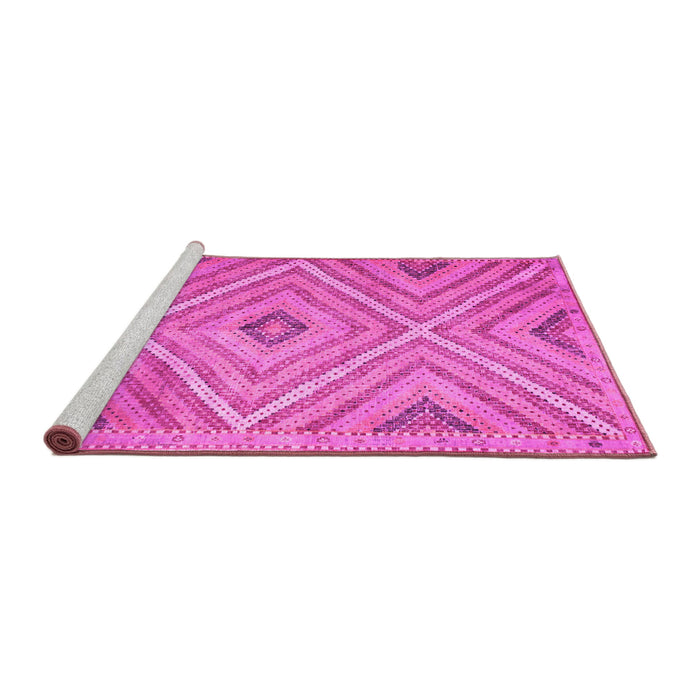 Sideview of Machine Washable Southwestern Pink Country Rug, wshtr1310pnk