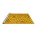 Sideview of Machine Washable Southwestern Yellow Country Rug, wshtr1310yw