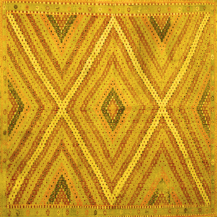 Square Southwestern Yellow Country Rug, tr1310yw