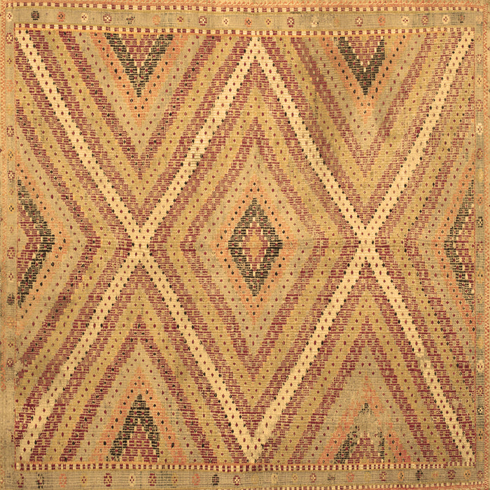 Square Machine Washable Southwestern Brown Country Rug, wshtr1310brn