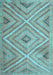 Southwestern Light Blue Country Rug, tr1310lblu