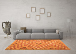 Machine Washable Southwestern Orange Country Area Rugs in a Living Room, wshtr1310org