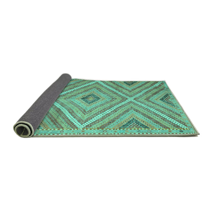 Sideview of Southwestern Turquoise Country Rug, tr1310turq