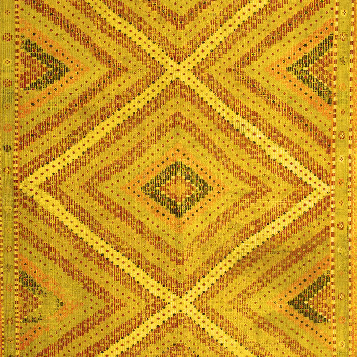 Machine Washable Southwestern Yellow Country Rug, wshtr1310yw