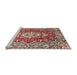 Sideview of Machine Washable Traditional Brown Red Rug, wshtr1311