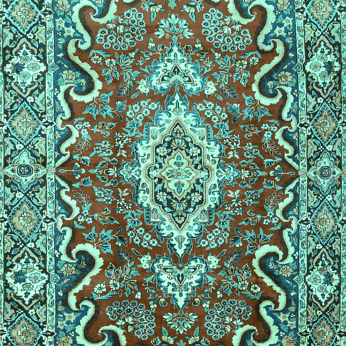Medallion Turquoise Traditional Rug, tr1311turq