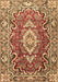 Machine Washable Medallion Brown Traditional Rug, wshtr1311brn