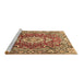 Sideview of Machine Washable Medallion Brown Traditional Rug, wshtr1311brn